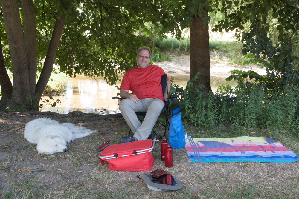 Pyrenäenberghund - Altmühl-Kanutour 26./27./28.07.2013